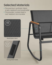 Patio Furniture, 2 Rocking Chairs and Table Ink Black SONGMICS