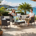 Outdoor Furniture Sets, Polyrattan Garden Conversation Set, for Patio Terrace SONGMICS