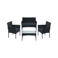 4pc Garden Furniture Conversation Set Handwoven Rattan with Galvanised Steel Frame by SONGMICS Songmics