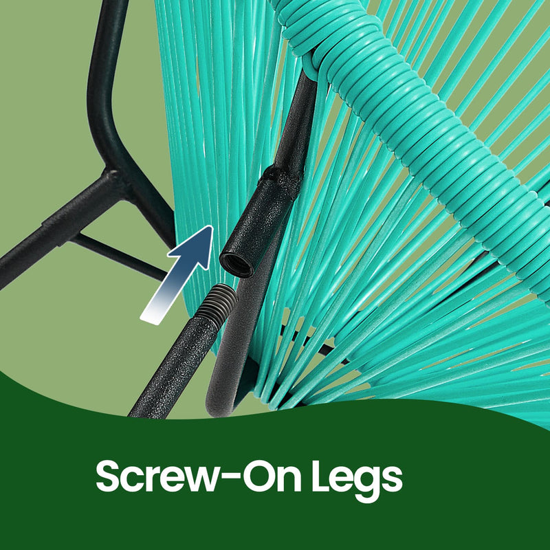 3 Piece Garden Patio Furniture Set with Acapulco Chairs for Outdoor Seating by Songmics