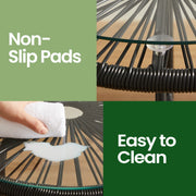 3 Piece Garden Patio Furniture Set with Acapulco Chairs for Outdoor Seating by Songmics