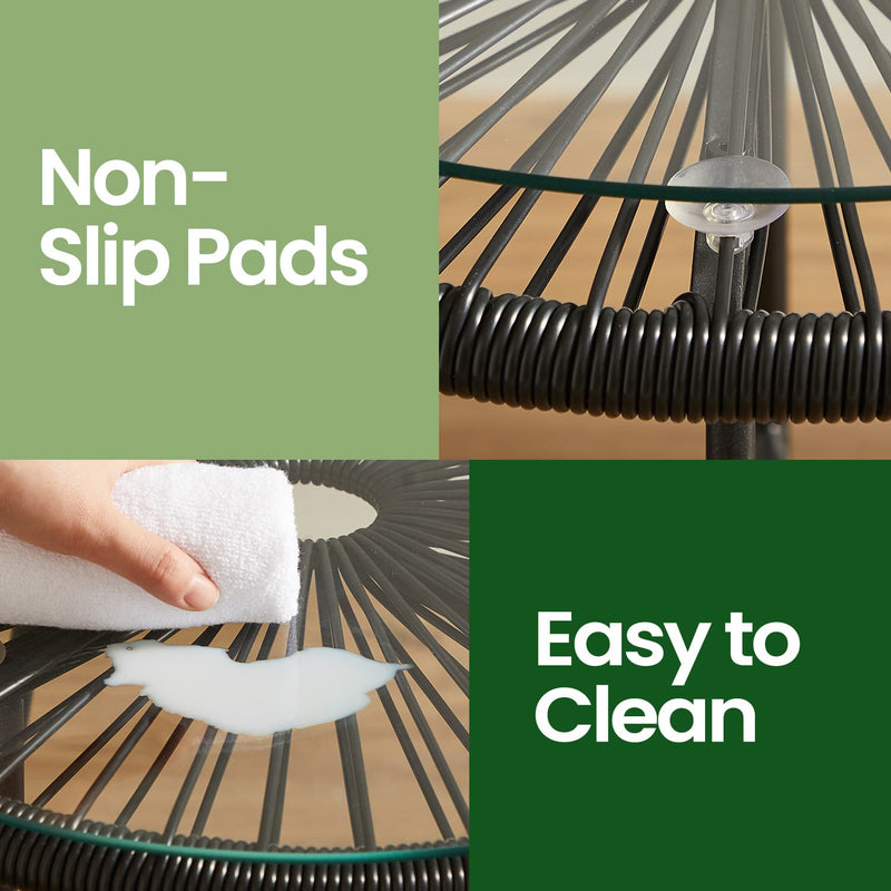 3 Piece Garden Patio Furniture Set with Acapulco Chairs for Outdoor Seating by Songmics