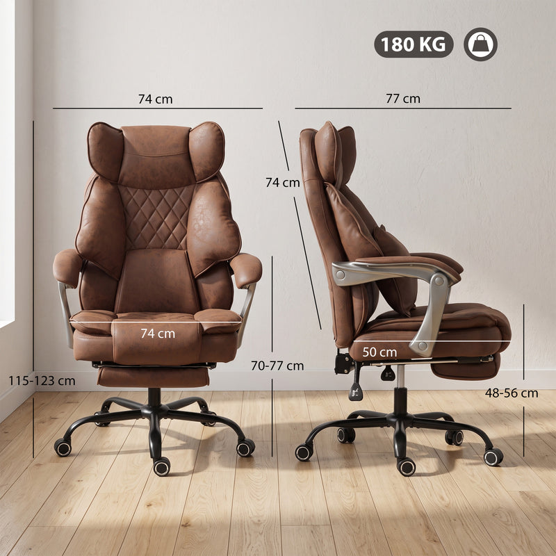 Office Chair for Tall and Large Adults with Wide Seat Reclining Back and Lumbar Support Dark Brown