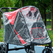 Rain Cover for Dog Pram with Rear Entry Ideal for Walking Your Pet in Rain Grey AOSOM