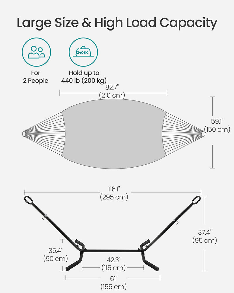 210 x 150 cm Hammock with Stand SONGMICS