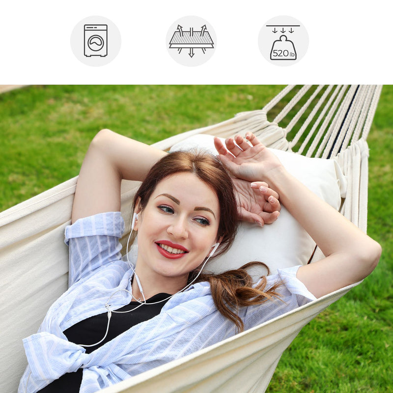 Adjustable Hammock with Metal Stand, Tear-Resistant 240kg Capacity by SONGMICS Songmics