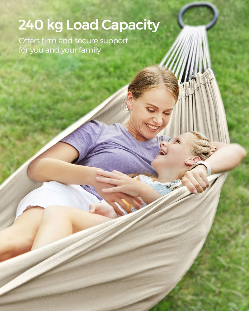 Adjustable Hammock with Metal Stand, Tear-Resistant 240kg Capacity by SONGMICS Songmics
