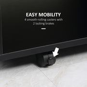 Black Compact Work Desk with Wheels and Multi Storage by HOMCOM