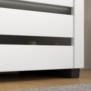 Shoe Storage Cabinet with Five Adjustable Shelves and Ventilated Doors White AOSOM