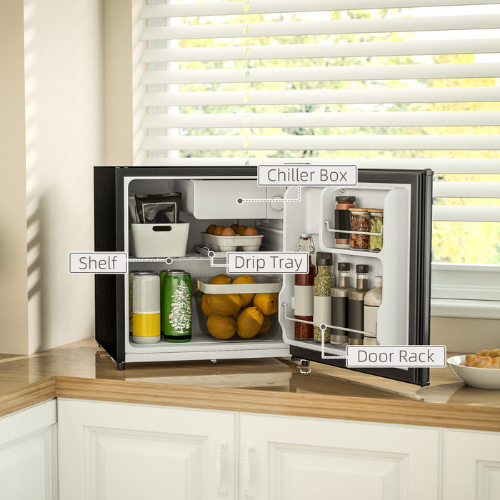 46 Litre Lockable Countertop Fridge in Black by HOMCOM