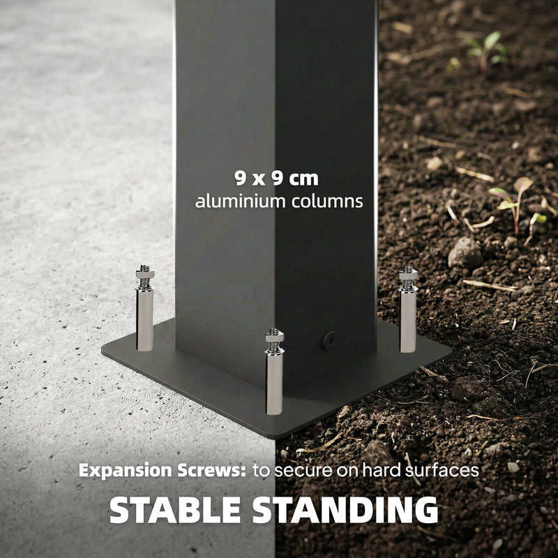 3x3m Aluminium Louvered Pergola for Flexible Garden Shade and Weather Protection, Dark Grey