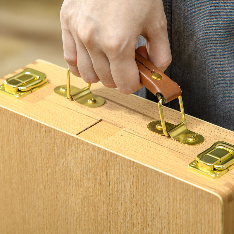 Portable Wooden Table Easel with Storage Adjustable for Painting and Sketching Beech