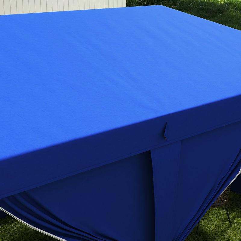 3 x 6m Pop Up Gazebo With Curtains and Windows Ideal for Outdoor Parties Blue Outsunny