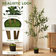 Artificial Olive Tree 120 cm Maintenance Free Greenery for Home or Office Green Homcom