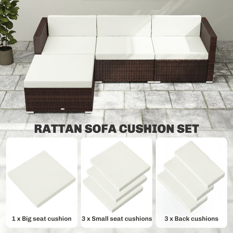 Garden Cushion Set for Comfortable Outdoor Seating with Easy Care Cream Outsunny