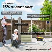 Galvanised Steel Garden Storage Shed With Lockable Door Weatherproof 4 x 6ft Grey AOSOM