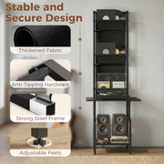 Tall Media Stand for Organising Vinyl Records and CDs with Space Saving Vertical Design Black Homcom