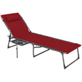 Five Position Reclining Sun Lounger Lightweight and Adjustable in Red by Outsunny
