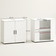 White Under Sink Bathroom Cabinet with Adjustable Shelf and Storage Space