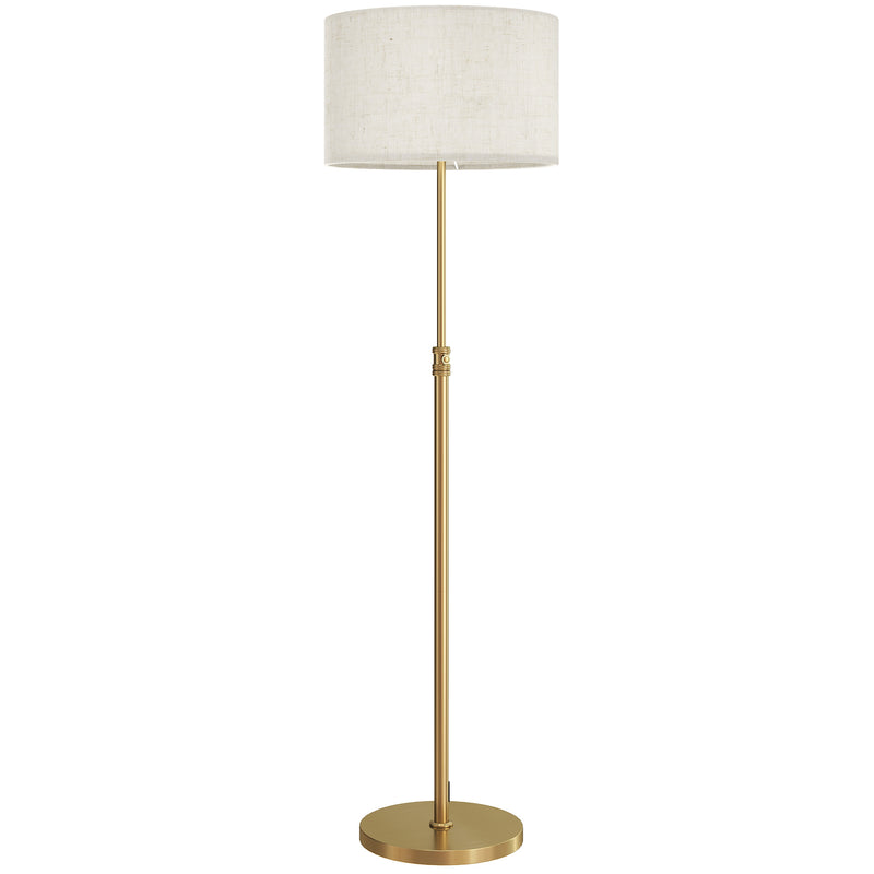 Height Adjustable Floor Lamp With Remote And Dimmable LED For Living Room Use Gold Tone AOSOM