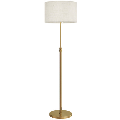Height Adjustable Floor Lamp With Remote And Dimmable LED For Living Room Use Gold Tone AOSOM