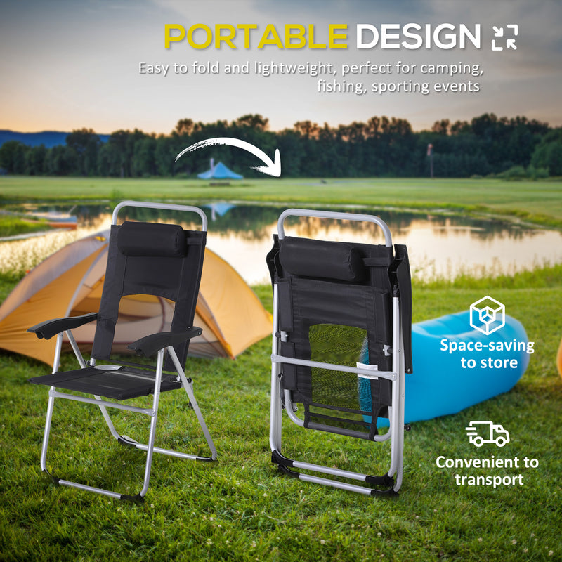 3 Piece Folding Camping Table and Chair Set with Portable Design for Travel, Grey AOSOM
