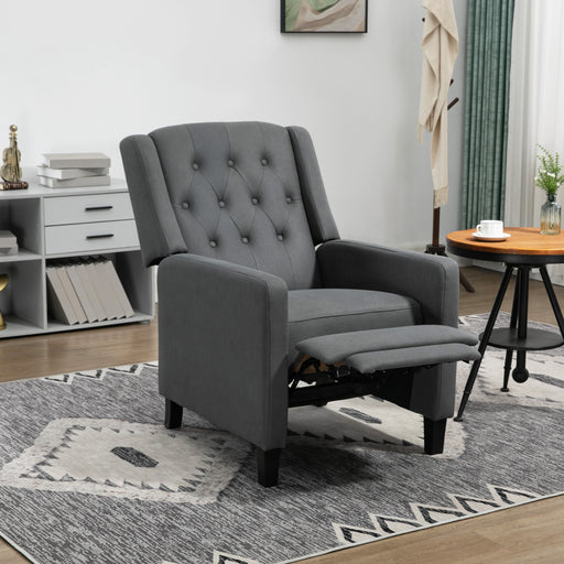 Wingback Recliner Armchair with Leg Rest for Home Theatre Comfort Deep Grey