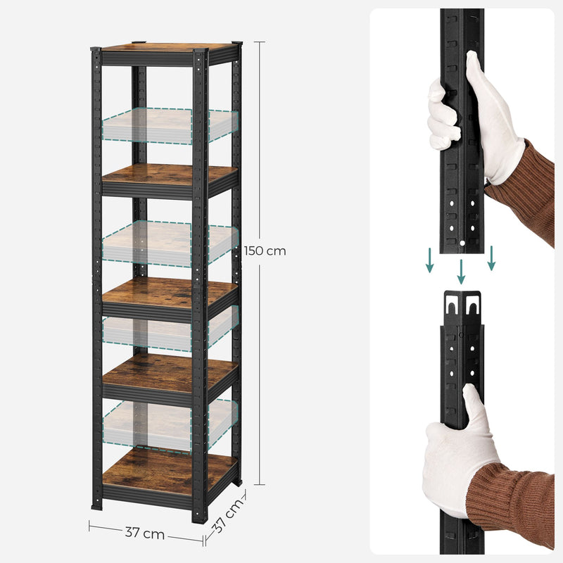 5 Tier Steel Shelving Unit Freestanding Storage Rack for Home or Office by Songmics