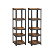 Set of 2 Metal Shelving Units 5 Tier Heavy Duty Storage 400 kg Capacity by Songmics