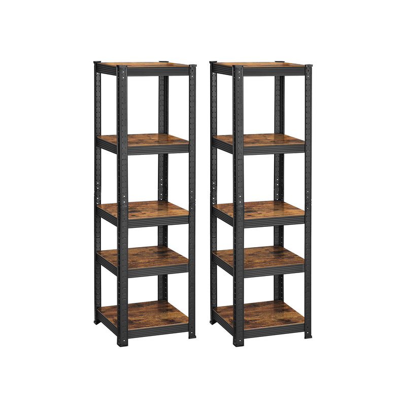 Set of 2 Metal Shelving Units 5 Tier Heavy Duty Storage 400 kg Capacity by Songmics