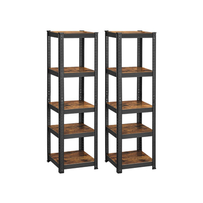 Set of 2 Metal Shelving Units 5 Tier Heavy Duty Storage 400 kg Capacity by Songmics