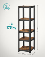Set of 2 Metal Shelving Units 5 Tier Heavy Duty Storage 400 kg Capacity by Songmics