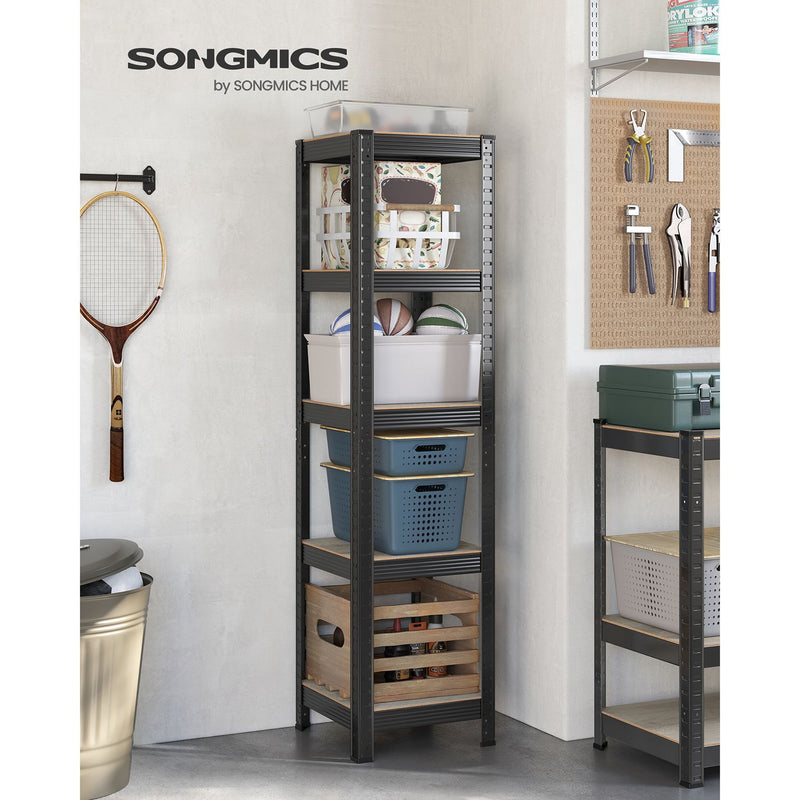 Heavy Duty Shelving Unit 37 cm Wide Holds Up To 400 kg Greige and Black by Songmics