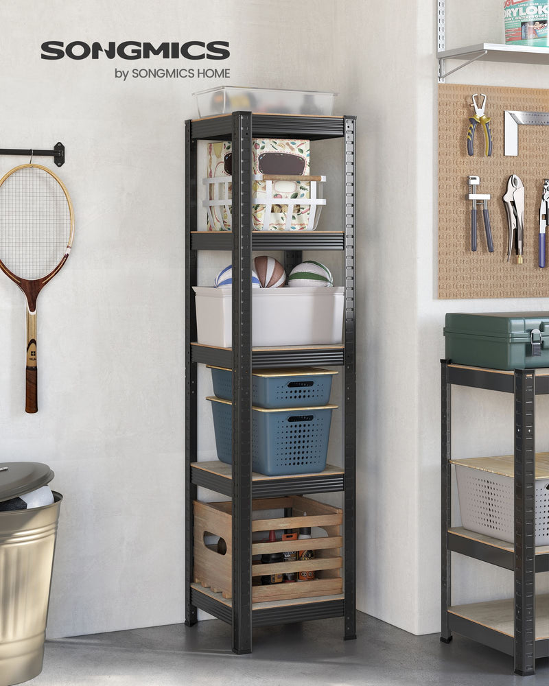 Heavy Duty Shelving Unit 37 cm Wide Holds Up To 400 kg Greige and Black by Songmics