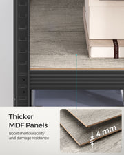 Heavy Duty Shelving Unit 37 cm Wide Holds Up To 400 kg Greige and Black by Songmics