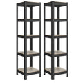 Set of 2 Industrial Style Shelving Units in Greige and Black for Home Storage by Songmics