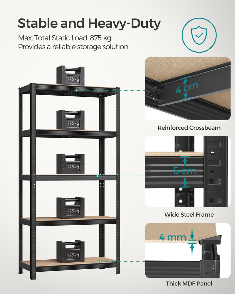 Opul Racking 90x40x180cm Heavy Duty Garage Racking Shelving Units Set of 2 | Opal Retail