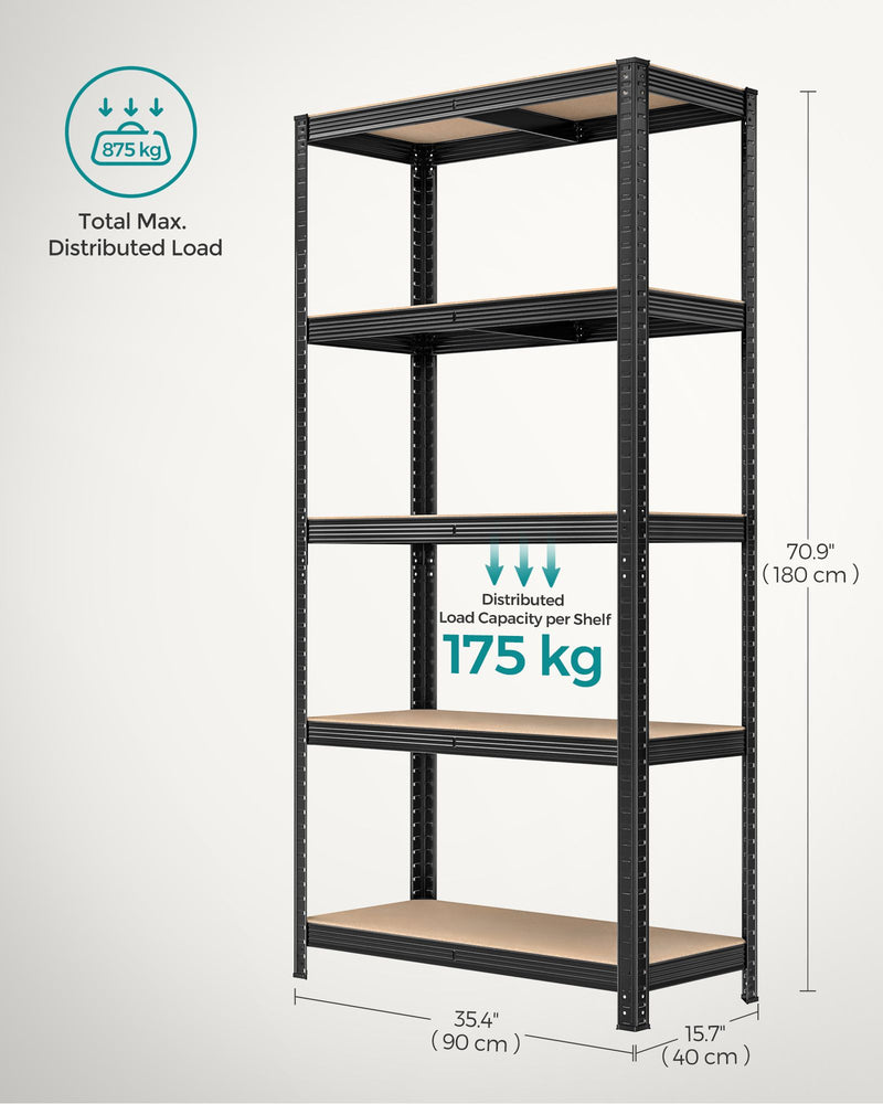 90x40x180cm Heavy Duty Garage Racking Units with 875 kg Capacity Each by Songmics (Set of 2)