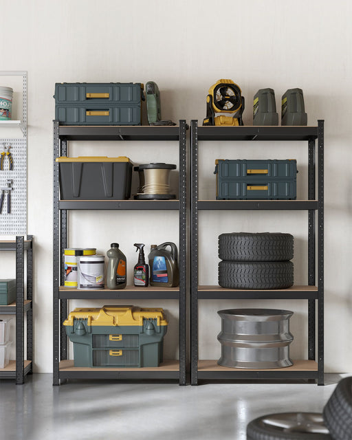 Set of 2 Heavy Duty 4 Tier Steel Shelving Units for Garage and Home Storage by Songmics