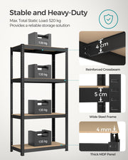 Set of 2 Heavy Duty 4 Tier Steel Shelving Units for Garage and Home Storage by Songmics