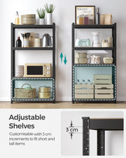 Set of 2 Heavy Duty 4 Tier Steel Shelving Units for Garage and Home Storage by Songmics
