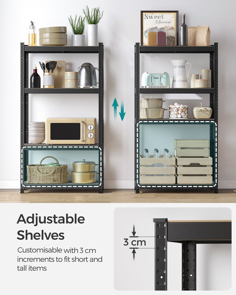 Set of 2 Heavy Duty 4 Tier Steel Shelving Units for Garage and Home Storage by Songmics