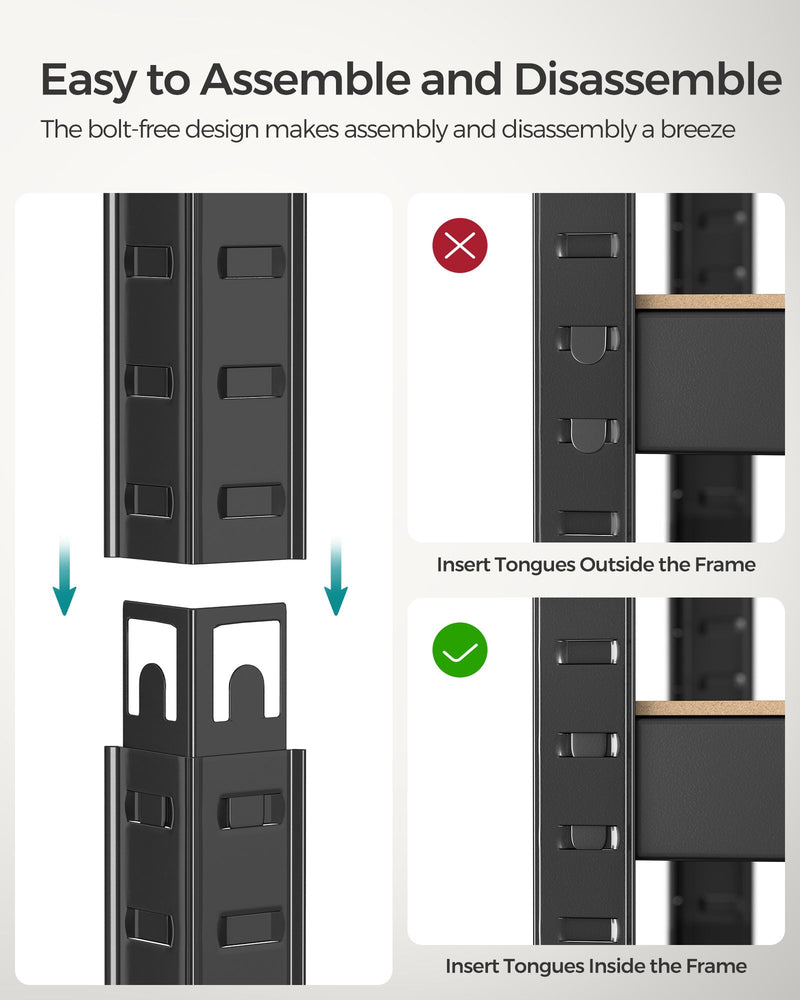 Set of 2 Heavy Duty 4 Tier Steel Shelving Units for Garage and Home Storage by Songmics