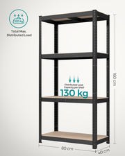 Set of 2 Heavy Duty 4 Tier Steel Shelving Units for Garage and Home Storage by Songmics