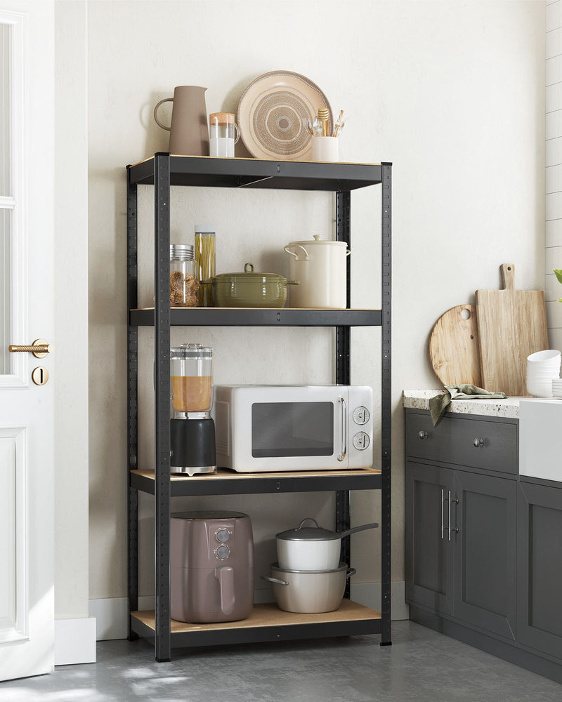 Set of 2 Heavy Duty 4 Tier Steel Shelving Units for Garage and Home Storage by Songmics