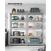 100x50x200cm Set of 2 Heavy Duty Steel Shelving Units with Adjustable Shelves for Garage Storage by Songmics