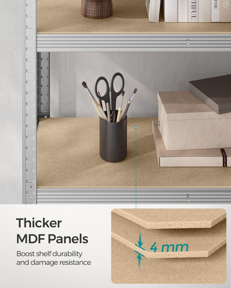 100x50x200cm Set of 2 Heavy Duty Steel Shelving Units with Adjustable Shelves for Garage Storage by Songmics