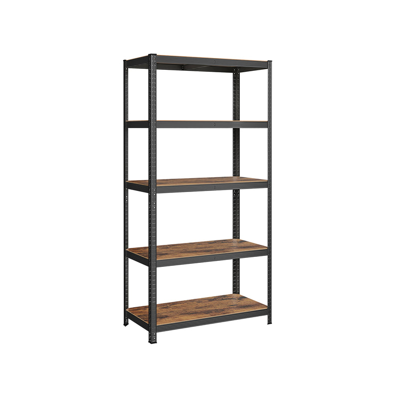 120x60x200cm 5 Tier Heavy Duty Shelving Unit Black and Rustic Brown Holds Up to 750kg by Songmics