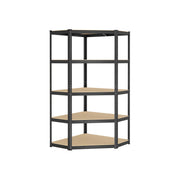 5 Tier Heavy Duty Corner Shelf Unit Holds 875 kg in Black and Beige by Songmics