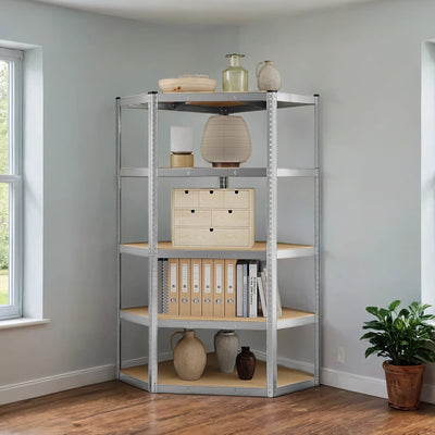 5 Tier Corner Shelf Heavy Duty Metal Storage Unit for Garage or Shed by Songmics